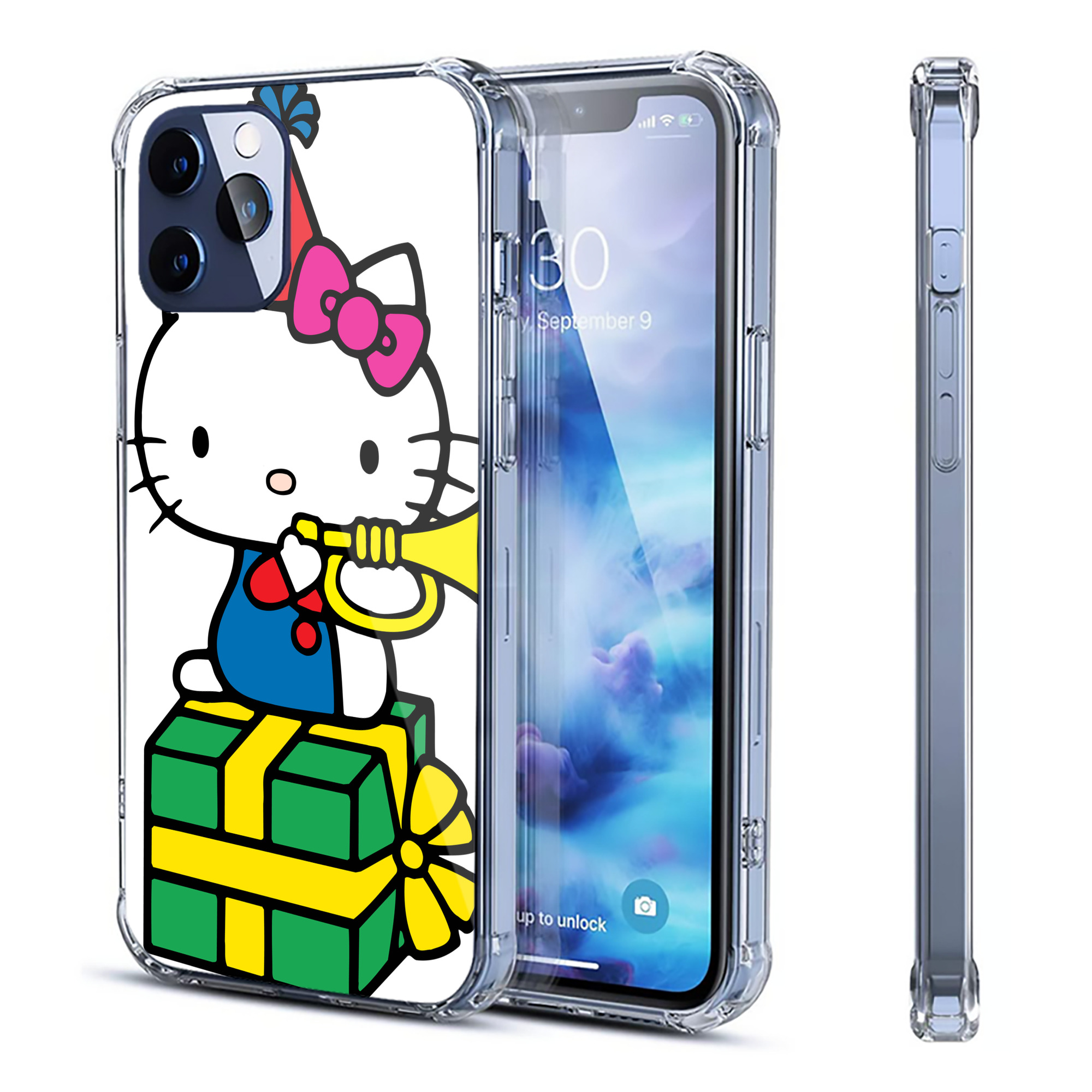 （画像用） Hello Kitty ハローキティ 【iPhone 12シリーズ対応】透明スマホケース（クリアソフトケース）